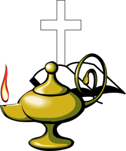 Lamp With Bible And Cross Clip Art