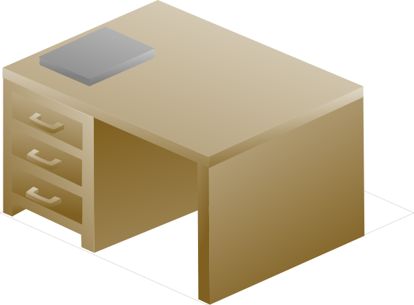Isometric Desk Right Front With Book Clip Art at Clker.com - vector