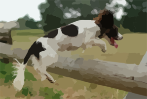 Dog Jumping Over Fence Clip Art