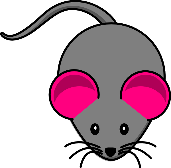 Pink Ear Gray Mouse Clip Art at Clker.com - vector clip art online