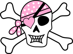Pink Pirate Cross Bones Clip Art