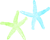 Turquoise And Lime Green Starfish Clip Art