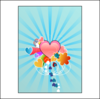 Hearts With Blue Rays Clip Art