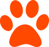 Dark Orange Pawprint Clip Art