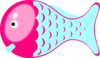 Pink Blue Fish Clip Art