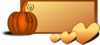 Pumpkin With Hearts Banner Clip Art