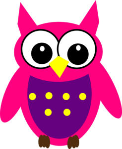 Pink Purple Yellow Owl Clip Art