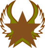 Bronze Star With Gold Wings Clip Art