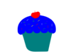 Cupcake Azul Clip Art