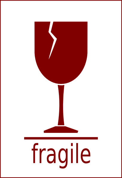 Handle with care glass labels