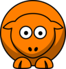 Sheep Looking Straight Orange Clip Art