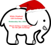 White Elephant With Red Bow Clip Art