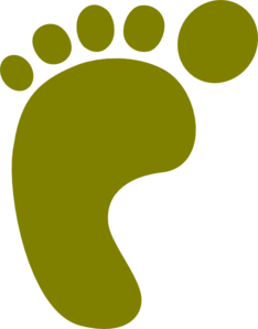 Olive Green Left Foot Clip Art