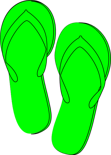 Bright-green-flip-flops Clip Art at Clker.com - vector clip art online ...