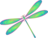 Dragonfly In Flight Blue Green Pink Clip Art