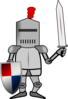 Knight In Armor With Shield And Sword Clip Art