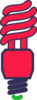 Energy Saving Bulb Red 2  Clip Art