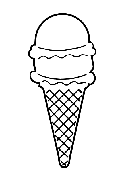 Ice Cream Cone Outline Clip Art at Clker.com - vector clip art online