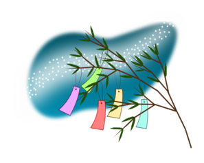 Tanabata Wish Tree With Milky Way Clip Art