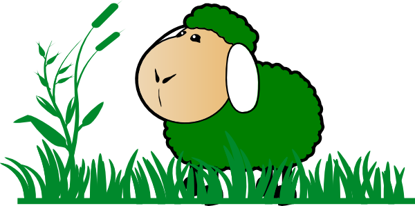 Green Sheep With Grass Clip Art at Clker.com - vector clip art online