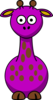 Purple Giraffe With 13 Dots Clip Art