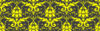 Damask Yellow On Gray Clip Art