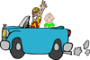 Man With Baby In Car Clip Art