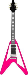 Pink Flying V Guitar Clip Art