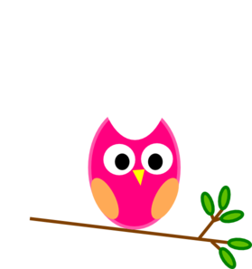 Orange And Pink Owl Clip Art