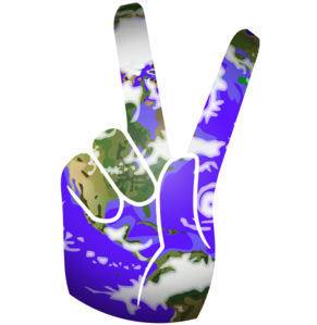 Peace Sign With World  Clip Art