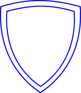 White Shield With Blue Outline Clip Art at Clker.com - vector clip art