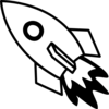 Black And White Rocket Fire Clip Art