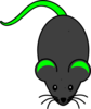 Mouse With Green Tail Clip Art