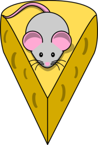 Grey Mouse With Cheese Clip Art