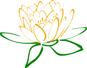 Green Orange Lotus Clip Art