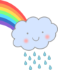 Cute Rain Cloud With Rainbow Clip Art
