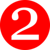 Red, Rounded,with Number 2 Clip Art