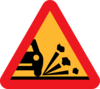 Loose Stones On The Road Roadsign Clip Art