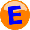 Orange Button Blue E Clip Art
