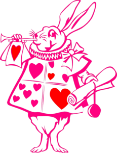 Hot Pink Rabbit Red Hearts Clip Art