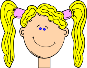 Happy Blonde Girl With Pig Tails Clip Art