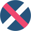 X In Circle Flat Logo Clip Art