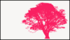 Tree, Pink2 Silhouette, White Background Clip Art