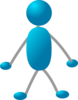 Standing Stick Man - Gray Arms Clip Art