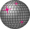Hot Pink And Silver Disco Ball Clip Art