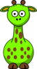 Green Giraffe With 14 Dots Clip Art