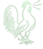 Green Rooster Morning Clip Art