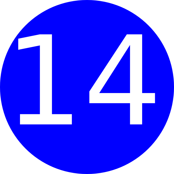 Number 14 Clipart