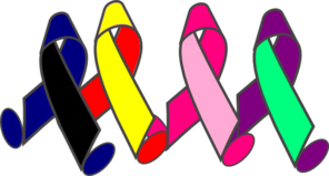 Color Ribbons Walking Clip Art
