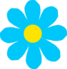 Bright Blue Flower Clip Art